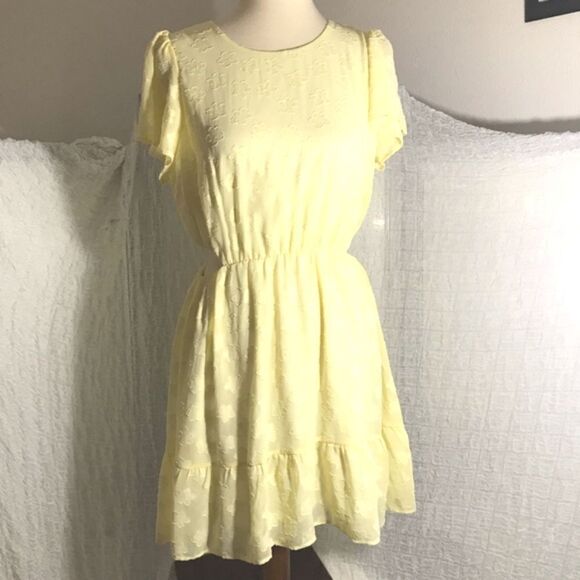 Show Me Your MuMu Merrit Yellow Mini Dress NWT Size L - Picture 2 of 14